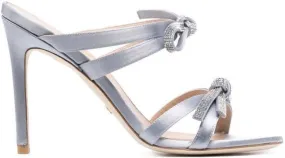 Stuart Weitzman bow-detail slip-on 100mm sandals Grey