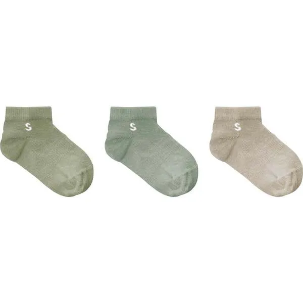 STUCKIES 3-Pack Sneaker Socks, Bay