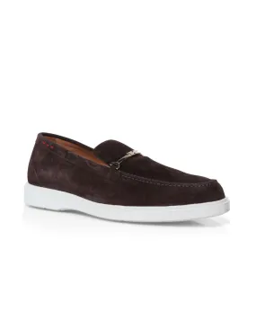 Suede Logo Bit Loafer in Chocolate