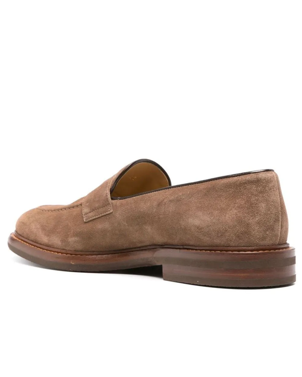 Suede Penny Loafer in Chestnut