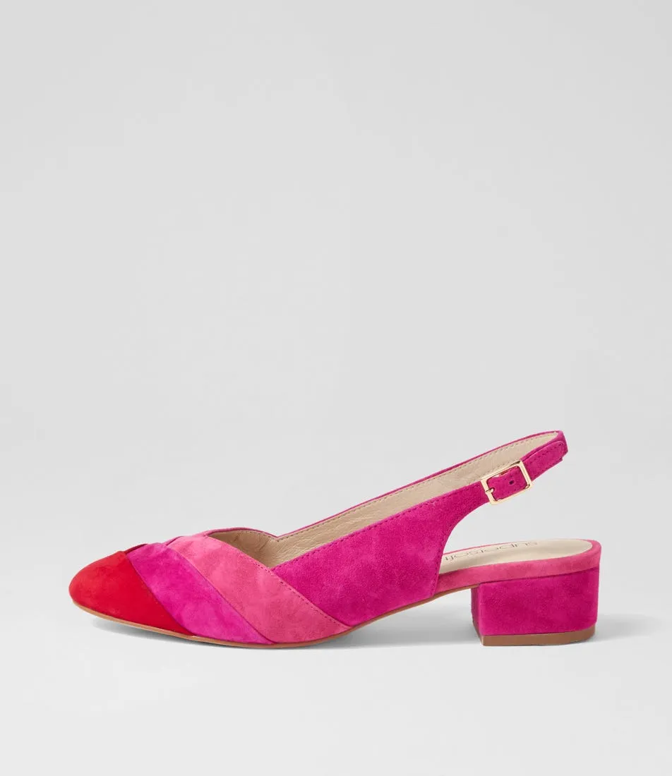 SUPERSOFT Ollie Fuchsia Multi Suede Heels