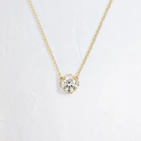 Threaded Necklace with Halo, 0.7ct. Champagne Diamond - Edition 2