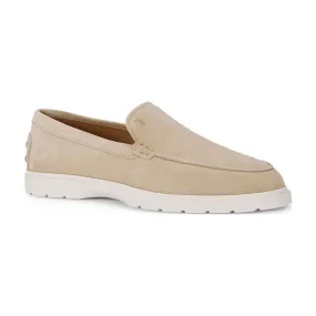 TODS Ibridro Suede Loafers - Cream