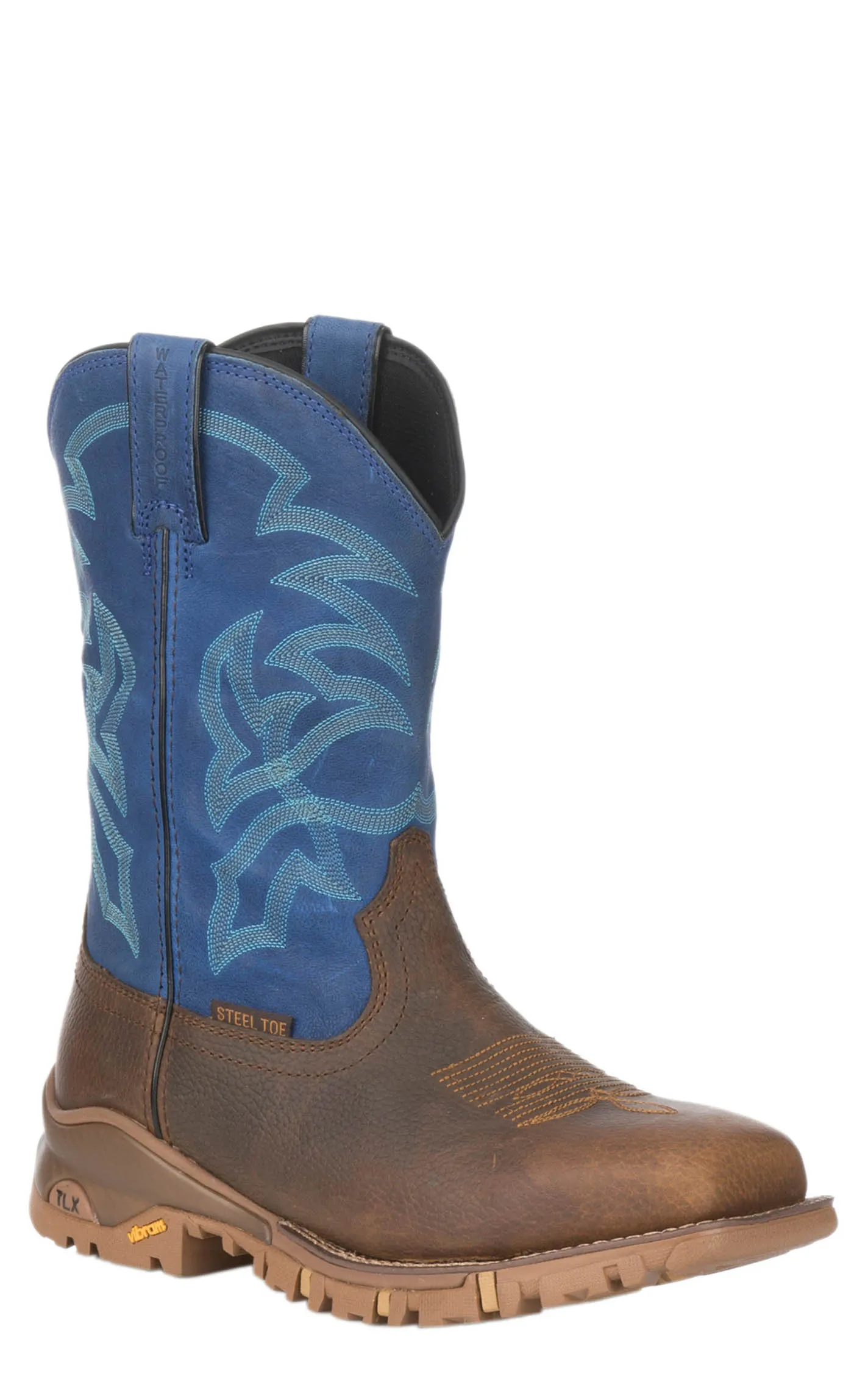 Tony Lama Men's TLX Tan and Blue Square Steel Toe Work Boot