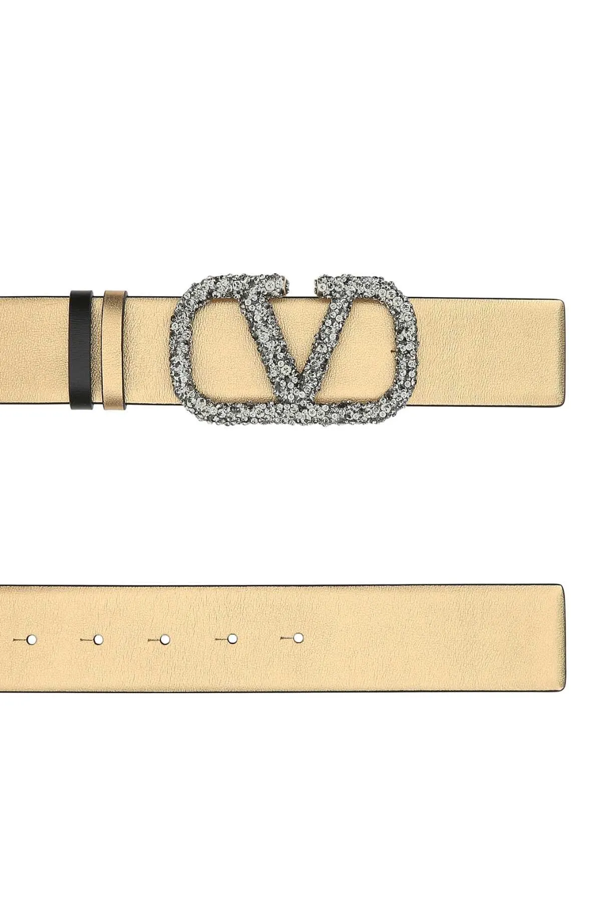 Valentino VLogo Embellished Reversible Buckle Belt