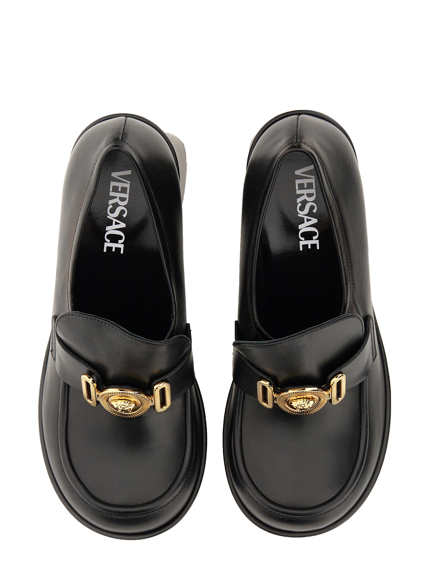 VERSACE    MEDUSA BIGGIE LEATHER PLATFORM LOAFER