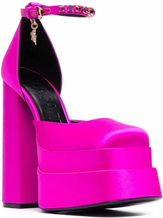 Versace Medusa Head charm platform sandals Pink