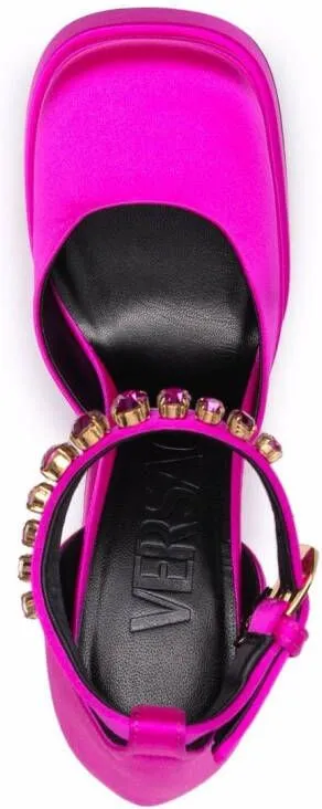 Versace Medusa Head charm platform sandals Pink