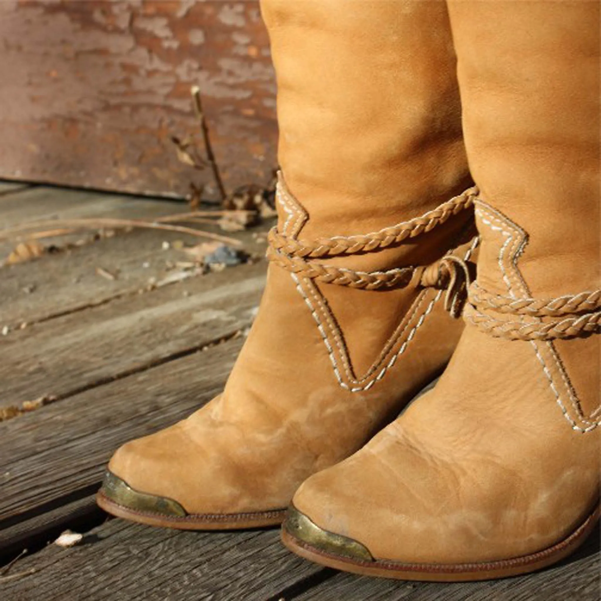 Vintage Suede Stacked Boots