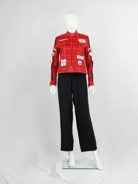 Walter Van Beirendonck for Scapa red ‘Formula 1’ jacket with black and white stripes