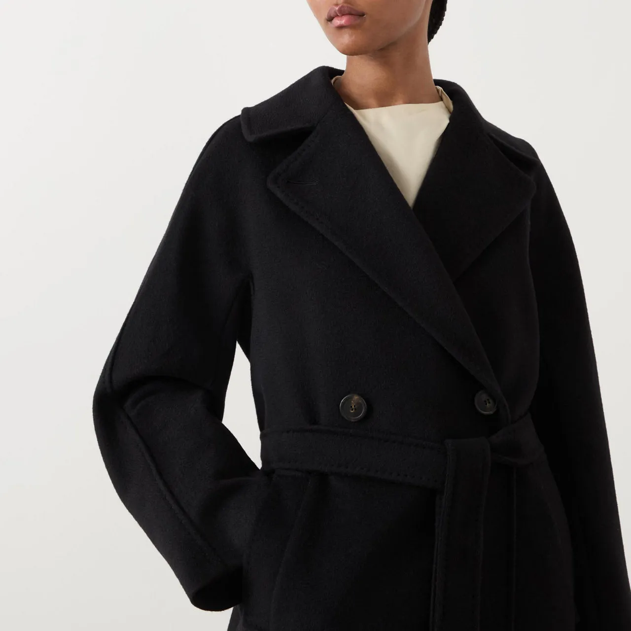 WEEKEND MAX MARA Resina Belted Wrap Coat - Black