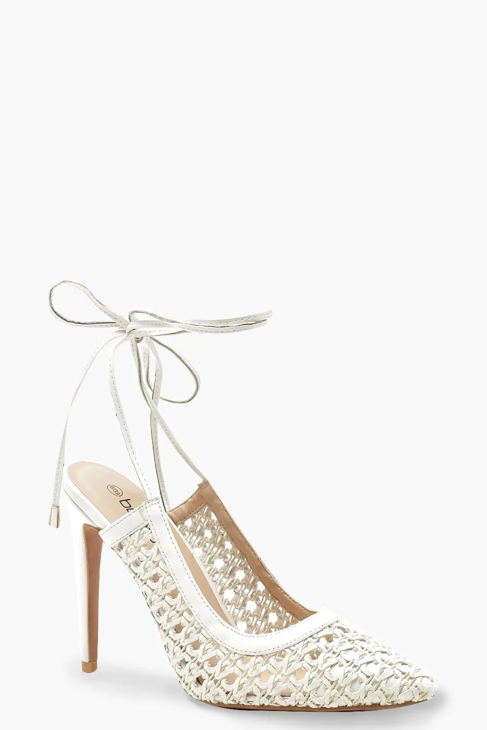 Woven Wrap Pointed Court Heels